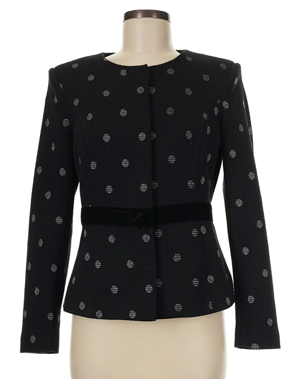 Elisa Fanti NWT Ladies Blazer Polka Dot Size 44 Bow Shoulder Pads
